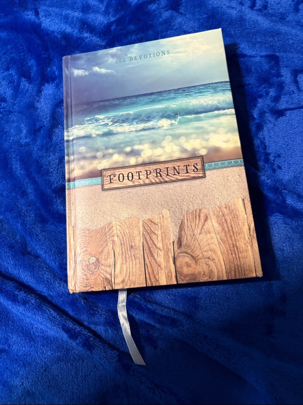Footprints Devotional Hardcover Journal - Blue & Brown 366 Devotions